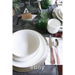 16pc Dinner Set White Solid Casual Modern Contemporary Round Porcelain 16