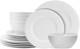 18-Piece Bone China Dinnerware Set for 6, White Porcelain Plates and Bowls with
