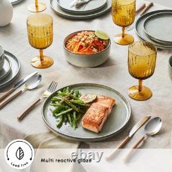 18-Piece Dinnerware Sets for 6 People, Modern Design, Stoneware Dinner Set, Kit