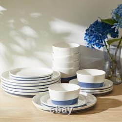 18-Piece Hand Painted Porcelain Dinnerware Set for 6, Blue
