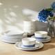18-Piece Hand Painted Porcelain Dinnerware Set for 6, Blue