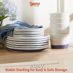 18-Piece Hand Painted Porcelain Dinnerware Set for 6, Blue