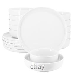 18 Piece Porcelain Dinnerware Set Service Six Dishwasher Microwave Safe New