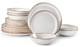 18 Piece Stoneware Dinnerware Sets for 6, Plates and 6 Set (18pcs) Pearl White