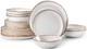 18 Piece Stoneware Dinnerware Sets for 6, Plates and Bowls Dinner Dish Set, I
