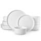 18-Piece White Porcelain Dinnerware Set for 6, Elegant Tableware, Dishwasher Saf
