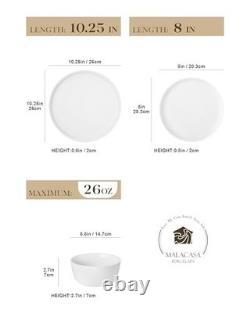 18-Piece White Porcelain Dinnerware Set for 6, Elegant Tableware, Dishwasher Saf