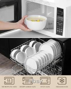 18-Piece White Porcelain Dinnerware Set for 6, Elegant Tableware, Dishwasher Saf