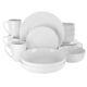 18-Piece White Porcelain Dinnerware Set with Plates Bowls Mugs Service for 4