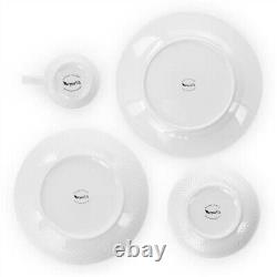 18-Piece White Porcelain Dinnerware Set with Plates Bowls Mugs Service for 4