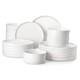 18 Pieces Porcelain Dinnerware Set, Modern White Dish Set for 6, Premium