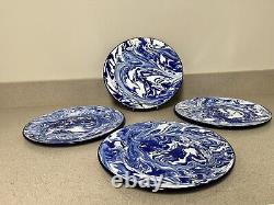 180 Marbeled Swirl Enamelware 12 Pc Dinnerware SET Dinner Side Plates Bowls NEW