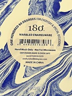 180 Marbeled Swirl Enamelware 12 Pc Dinnerware SET Dinner Side Plates Bowls NEW