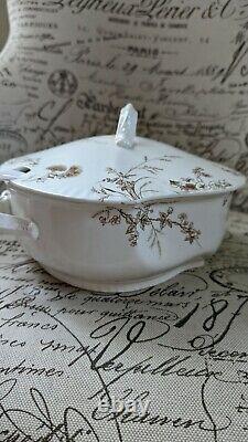 1880's Johnson Brothers Rosedale Semi Porcelain Soup Tureen Transferware Floral