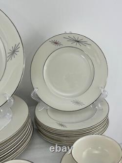1960's MID CENTURY ATOMIC Syracuse China POLARIS Place Settings 37 Piece Set