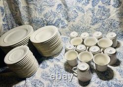 1990s Vintage Gibson White And Gold China DinnerWare Set 60 -piece