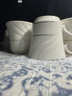 1990s Vintage Gibson White And Gold China DinnerWare Set 60 -piece