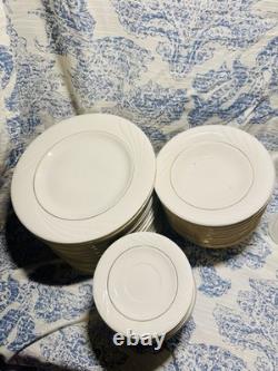 1990s Vintage Gibson White And Gold China DinnerWare Set 60 -piece