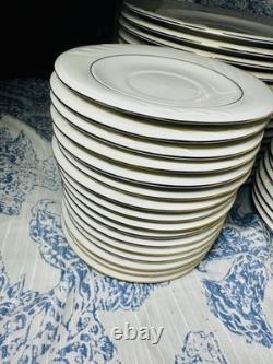 1990s Vintage Gibson White And Gold China DinnerWare Set 60 -piece