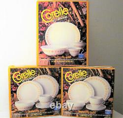 2 Boxes Corelle Butterfly Gold 20-piece Dinnerware + RARE Completer Set 45 pcs