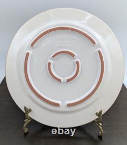 2 Frankoma Pottery Ranch Bone White Dinner Plate Set Plates 10.5 Cattle Brands