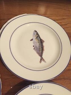2 Sets (8 plates) WILLIAMS SONOMA LA MER Marc Lacaze DINNER FISH PLATES NIB