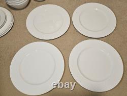 (20) Mikasa Trellis White Bone China Set for 4 Dinner Salad Plate & Soup Bowl