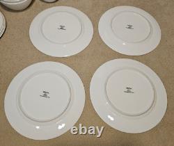 (20) Mikasa Trellis White Bone China Set for 4 Dinner Salad Plate & Soup Bowl