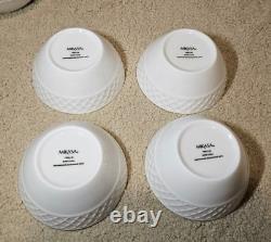 (20) Mikasa Trellis White Bone China Set for 4 Dinner Salad Plate & Soup Bowl