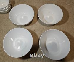 (20) Mikasa Trellis White Bone China Set for 4 Dinner Salad Plate & Soup Bowl