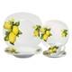 20 Pcs Porcelain Square Dinnerware Set Service for 4 People Lemon Design
