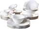 20-Piece Baroque Dinnerware Set, White