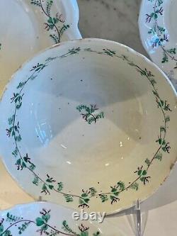 20 pc Antique Staffordshire Hard Paste Sprig Ware 3 Leaf Clover 19th Century