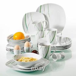 20pc Dinner Set Porcelain Crockery Dining Tableware Dinnerware Plates Bowls Mugs