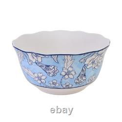 222 Fifth 12-Piece Porcelain Dinnerware Set for 4, White & Light Blue Plates