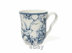 222 Fifth 16-Piece Adelaide Blue White Dinnerware Set Porcelain Square Casual