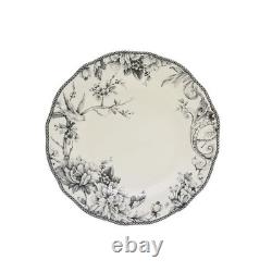 222 Fifth Adelaide 16-Piece Casual Grey Porcelain Dinnerware Set Service