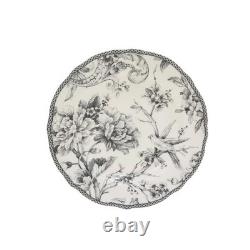 222 Fifth Adelaide 16-Piece Casual Grey Porcelain Dinnerware Set Service