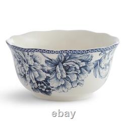 222 Fifth Adelaide 16-Piece Porcelain Dinnerware Set, Blue Blue