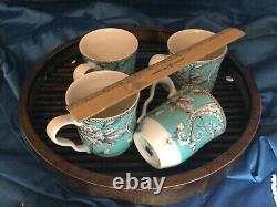 222 Fifth Adelaide turquoise 16-piece Dinnerware Set, Service for 4 mugs RARE