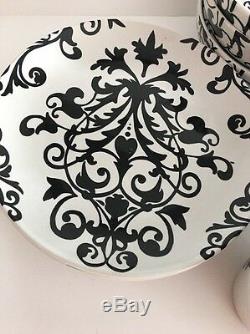 222 Fifth International Rococ Black & White Stoneware Dinnerware Set