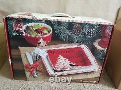 222 Fifth Northwood Cottage 12 Piece Dinnerware Set in box