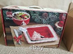 222 Fifth Northwood Cottage 12 Piece Dinnerware Set in box