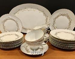 23 PC Antique German ROYAL TETTAU Dinnerware Set Gold Laurel Wreath EXCELLENT