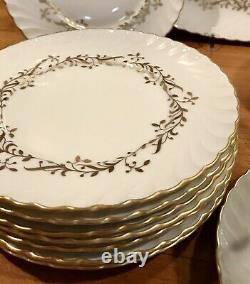 23 PC Antique German ROYAL TETTAU Dinnerware Set Gold Laurel Wreath EXCELLENT