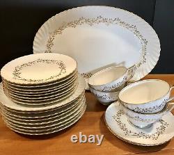 23 PC Antique German ROYAL TETTAU Dinnerware Set Gold Laurel Wreath EXCELLENT