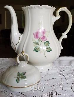 23 Piece Porcelain Tea Set / Edelstein Bavaria / Maria-theresia Rose Pattern