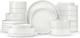 24 Piece Dinnerware Sets with Pasta Bowls for 6, Dinner Salad Plates