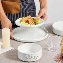 24 Piece Dinnerware Sets with Pasta Bowls for 6, Dinner Salad Plates 24 Piece Dinnerware Sets with Pasta Bowls for 6, Dinner Salad Plates