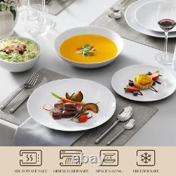 24-Piece Gourmet Porcelain Dinnerware Set for 6 Elegant White Round Design